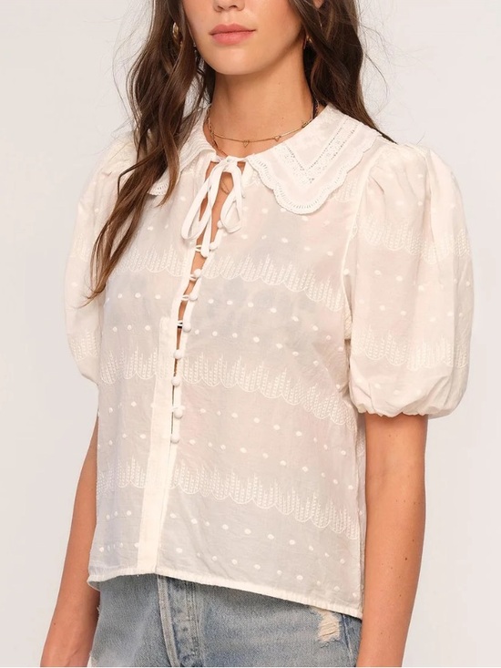 Heartloom Ivory Puff-Sleeve Seraphine Top NWT size Small - Picture 2 of 5